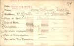 Voter registration card of Lucy Johnson Bradley, Hartford, October 18, 1920