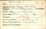 Voter registration card of Nellie Tagg Bradley, Hartford, October 14, 1920