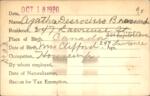 Voter registration card of Agathea Desrosiere Brassard, Hartford, October 18, 1920