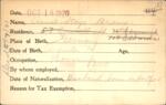 Voter registration card of Annie Staye Braun, Hartford, October 18, 1920