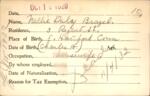 Voter registration card of Nellie Daly Brazel, Hartford, October 19, 1920