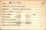 Voter registration card of Annabel M. Breen, Hartford, October 13, 1920