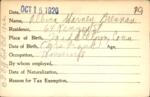 Voter registration card of Albina Harney Brennan, Hartford, October 15, 1920