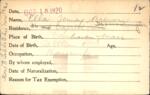 Voter registration card of Ella Jenney Brewer, Hartford, October 18, 1920