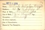 Voter registration card of Gertrude Hallahan Brewer, Hartford, October 15, 1920