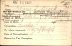 Voter registration card of Marie L. Brock, Hartford, October 16, 1920