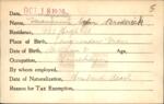 Voter registration card of Marguerite Ryan Broderick, Hartford, October 18, 1920