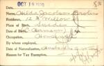 Voter registration card of Hilda Jacobson Brolin, Hartford, October 19, 1920