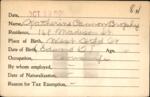 Voter registration card of Katherine Cannon Brophy, Hartford, October 19, 1920