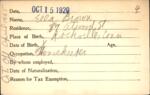 Voter registration card of Ella Brown, Hartford, October 15, 1920
