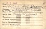 Voter registration card of Hattie L. Holt Brown, Hartford, October 9, 1920