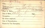 Voter registration card of Louise W. Brown, Hartford, October 12, 1920