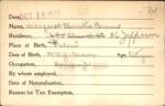 Voter registration card of Margaret Christie Brown, Hartford, October 18, 1920