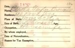 Voter registration card of Bertha Taylor Brownlee, Hartford, October 18, 1920