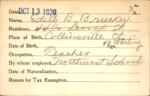 Voter registration card of Edith B. Brucker, Hartford, October 13, 1920