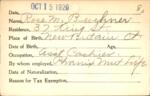 Voter registration card of Rose M. Buchner, Hartford, October 15, 1920