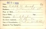 Voter registration card of Edith M. Buck, Hartford, October 14, 1920