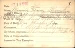 Voter registration card of Minnie Fenn Buck, Hartford, October 18, 1920