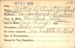 Voter registration card of Hattie Tolhurst Buckland, Hartford, October 13, 1920