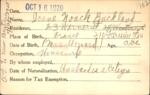 Voter registration card of Irene Noack Buckland, Hartford, October 16, 1920