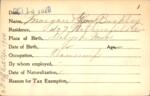 Voter registration card of Margaret Green Buckley, Hartford, October 13, 1920