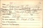 Voter registration card of Theresa H. Buckley, Hartford, October 19, 1920