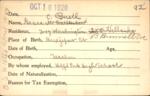 Voter registration card of Grace M. Callender (Buell), Hartford, October 16, 1920