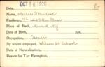 Voter registration card of Nellie F. Bullock, Hartford, October 16, 1920