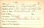Voter registration card of Erma L. Burdett, Hartford, October 18, 1920