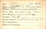 Voter registration card of Ketie N. Burgess, Hartford, October 9, 1920