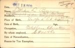 Voter registration card of Lillian L. Burns, Hartford, October 18, 1920