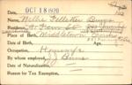 Voter registration card of Nellie Felletter Burns, Hartford, October 18, 1920