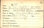 Voter registration card of Nellie Coffey Butler, Hartford, October 12, 1920