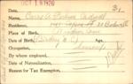 Voter registration card of Carrie A. Perkins Cadwell, Hartford, October 18, 1920