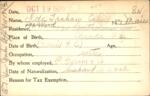 Voter registration card of Ida Trahan Cahill, Hartford, October 19, 1920