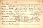 Voter registration card of Margaret Kelly Cahill, Hartford, October 19, 1920
