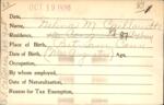 Voter registration card of Delina M. Caillouette, Hartford, October 19, 1920