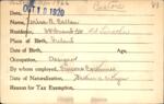 Voter registration card of Teresa B. Callan, Hartford, October 18, 1920