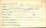 Voter registration card of Alice B. Campbell, Hartford, October 16, 1920