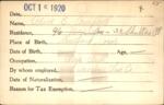 Voter registration card of Alice E. Campbell, Hartford, October 15, 1920