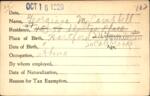 Voter registration card of Georgiana M. Campbell, Hartford, October 16, 1920