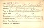 Voter registration card of Katherine M. Campbell, Hartford, October 18, 1920
