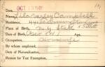 Voter registration card of Lila Varley Campbell, Hartford, October 19, 1920