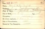 Voter registration card of Mary E. Wiley Canfield, Hartford, October 19, 1920