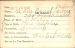 Voter registration card of Mary Barruf Carbone, Hartford, October 18, 1920