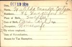 Voter registration card of Matilda Enander Carlson, Hartford, October 11, 1920