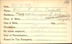 Voter registration card of Katherine C. Shea (Carpenter), Hartford, October 16, 1920
