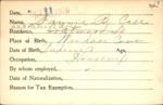 Voter registration card of Fannie B. Case, Hartford, October 11, 1920