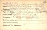 Voter registration card of Leonora Pillon Cashin, Hartford, October 19, 1920
