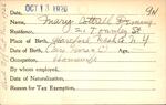Voter registration card of Mary Cottrell Deming, Hartford, October 13, 1920